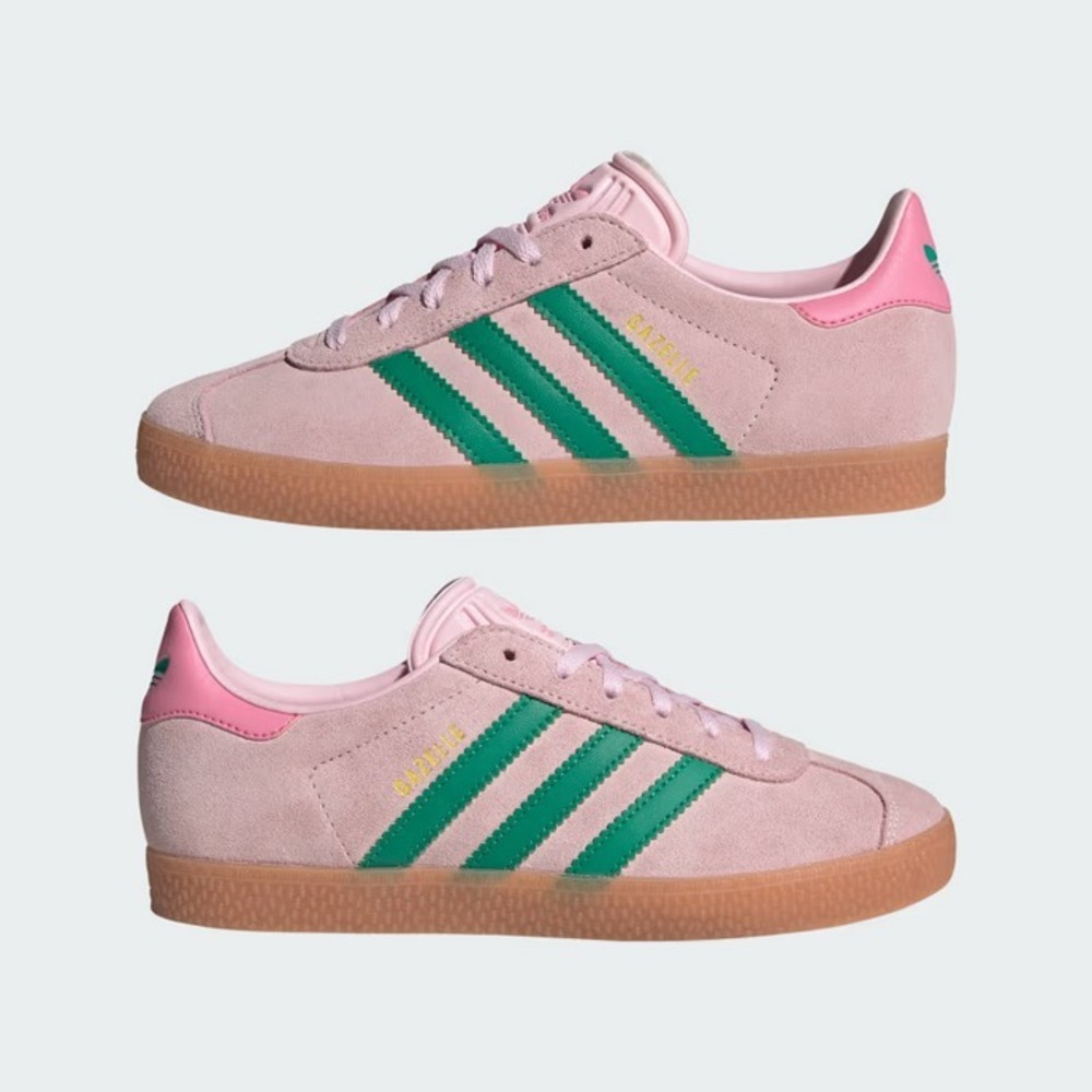 Adidas Gazelle Clear Pink Court Green GS Shoes JP7128 NEW Size 5.5 - Picture 3 of 6